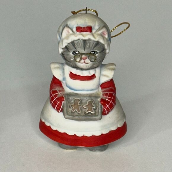 Vintage Kitty Cucumber Christmas Ornaments by Schmid Set of 2 - Picture 3 of 15